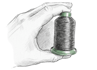 Thread spool holder that helps the string feed smoothly while winding